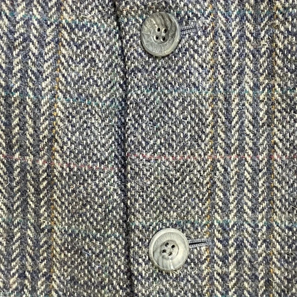 Imperial by Haggar Men's 44L Gray 100% Wool Tweed Herringbone Blazer Old Money